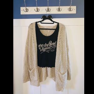 Cream knit cardigan with cross detail